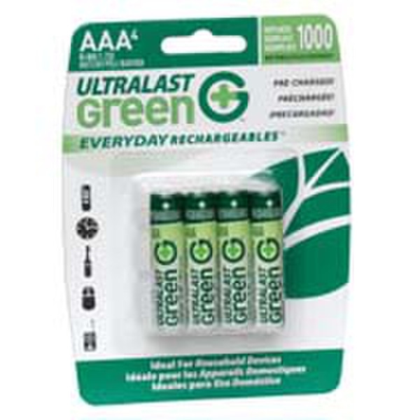 UltraLast ULGED4AAA Nickel-Metal Hydride (NiMH) 1.2V non-rechargeable battery