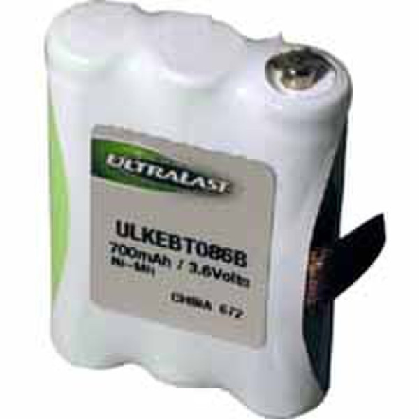 UltraLast ULKEBT086B Nickel-Metal Hydride (NiMH) 700mAh 3.6V rechargeable battery