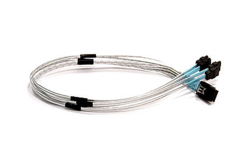 Supermicro IPASS to 4 SATA Cross-over Cable, 50cm, Pb-free 0.5m SATA Silver SATA cable
