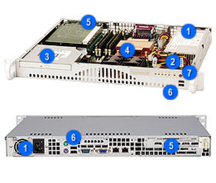 Supermicro SuperChassis 512F-260B (Black) Низкопрофильный 260Вт Черный системный блок