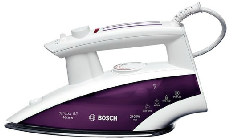 Bosch TDA6621 Steam iron Palladium soleplate 2400Вт Пурпурный, Белый утюг