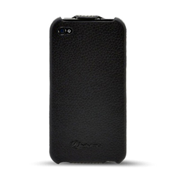 Mivizu iPhone 4 Sleek Leather Case Ruckfall Schwarz