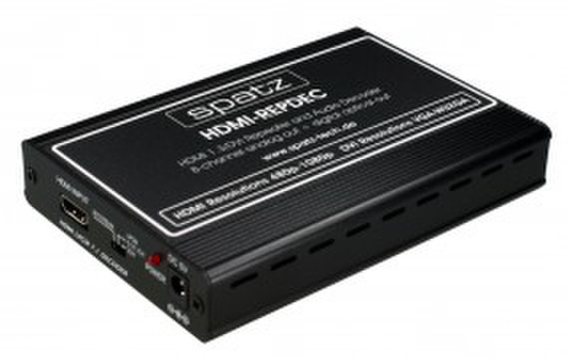 Spatz HDMIREPDEC AV transmitter Schwarz Audio-/Video-Leistungsverstärker