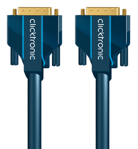 ClickTronic 1m DVI-D Connection 1m DVI-D DVI-D Blau DVI-Kabel
