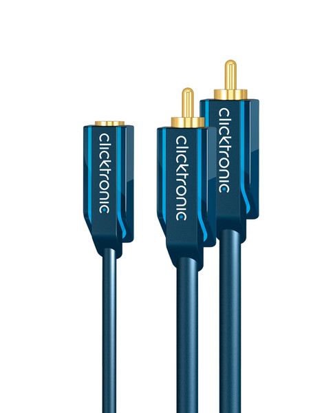 ClickTronic 70493 0.1м RCA 3.5mm Синий аудио кабель