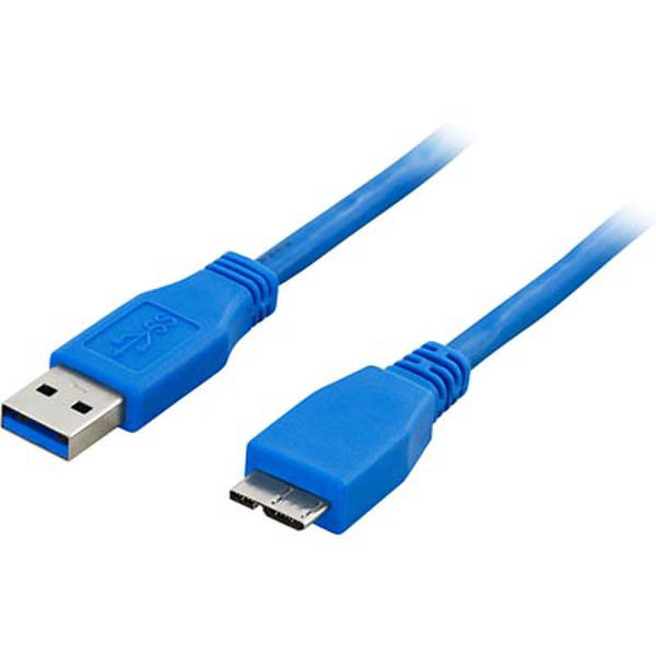 Deltaco USB 3.0, 0.5m 0.5m USB A Micro-USB B Blue