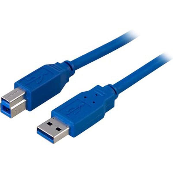 Deltaco USB 3.0, 1m 1m USB A USB B Blau