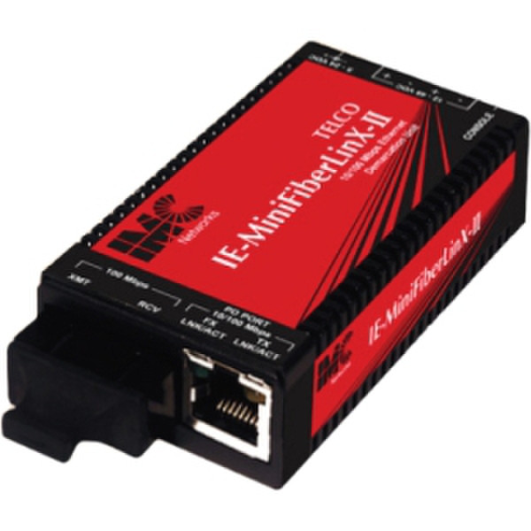 IMC Networks IE-MiniFiberLinX-II/Telco 100Mbit/s 850nm Multi-mode Black,Red network media converter