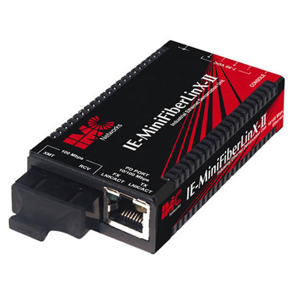 IMC Networks IE-MiniFiberLinX-II w/ TELCO Power 100Mbit/s 850nm Multi-mode Black,Red network media converter