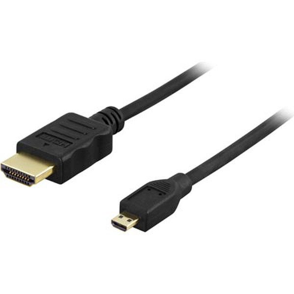 Deltaco HDMI-1013 1м Micro-HDMI HDMI Черный HDMI кабель
