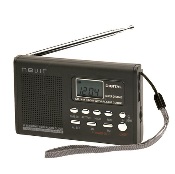 Nevir NVR-120 Uhr Analog Schwarz Radio