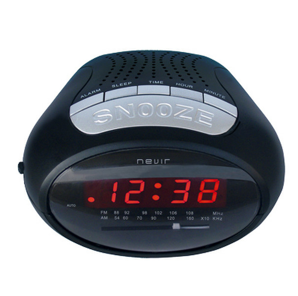 Nevir NVR-327 Часы Аналоговый Черный радиоприемник