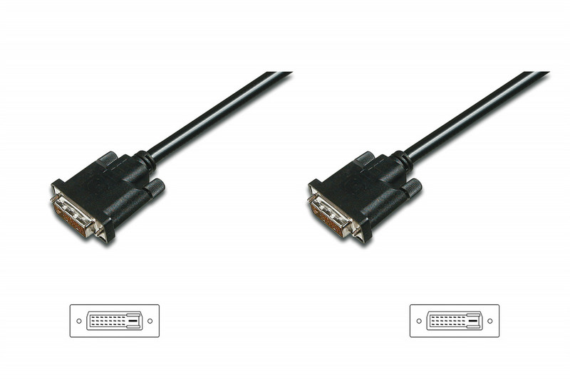 ASSMANN Electronic AK-320108-005-S 0.5м DVI-D DVI-D Черный DVI кабель
