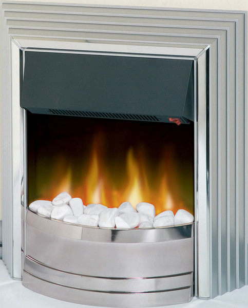 EWT CASTILLO WITH PEBBLES Indoor Freestanding fireplace Electric Chrome