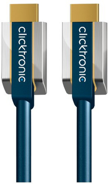 ClickTronic 0.5m HDMI M/M 0.5m HDMI HDMI Blau, Silber