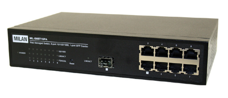 Transition Networks MIL-SW8T1GPA Schwarz