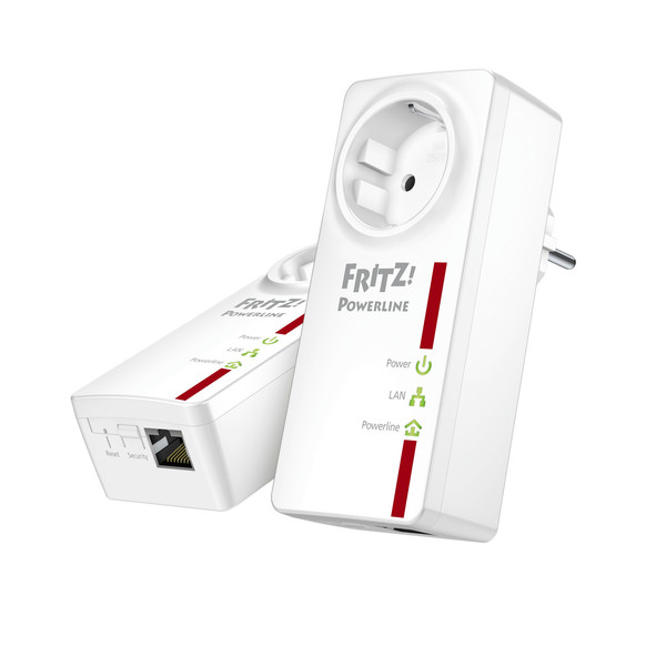 AVM FRITZ!Powerline 520E Set, DE 500Мбит/с Подключение Ethernet Белый PowerLine network adapter