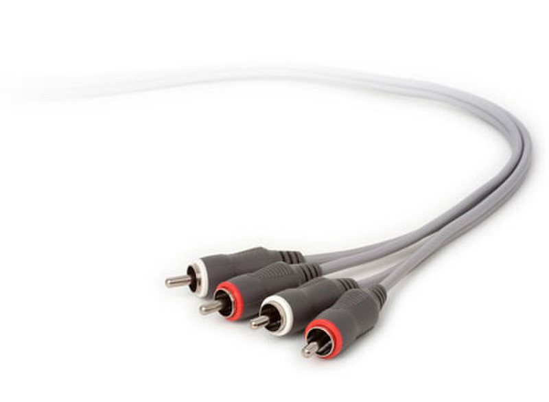 Techlink 640039 10m 2 x RCA 2 x RCA Schwarz, Grau Audio-Kabel