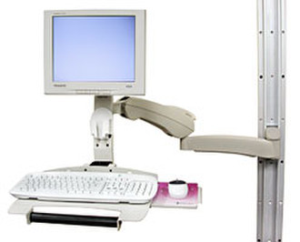 Ergotron HD Series Swivel-Arms Combo Arm / Vertical Mount Base, Black