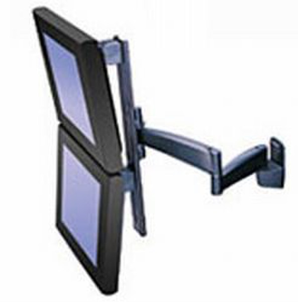 Ergotron 200 Series Dual-Monitor Arm, 2 Extensions, Vertical Mount, Black