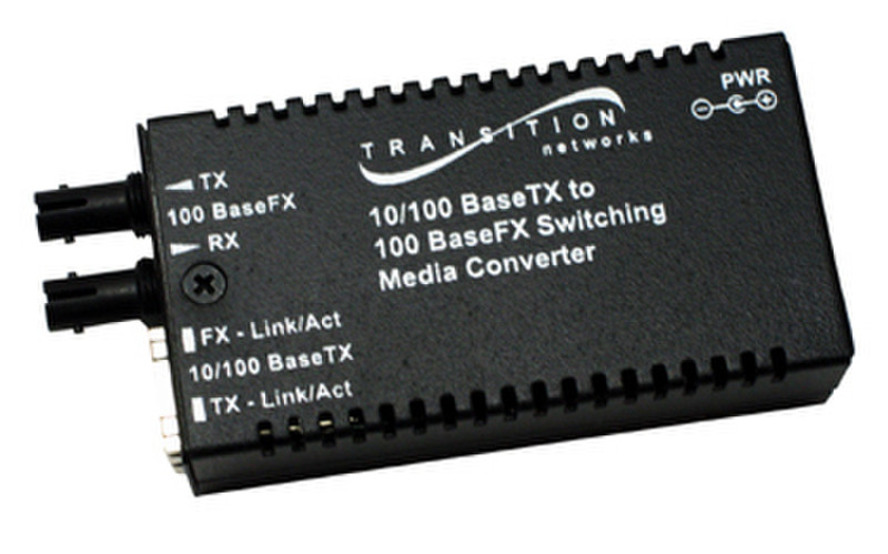 Transition Networks M/E-PSW-FX-01 100Мбит/с 1300нм Multi-mode Черный сетевой медиа конвертор