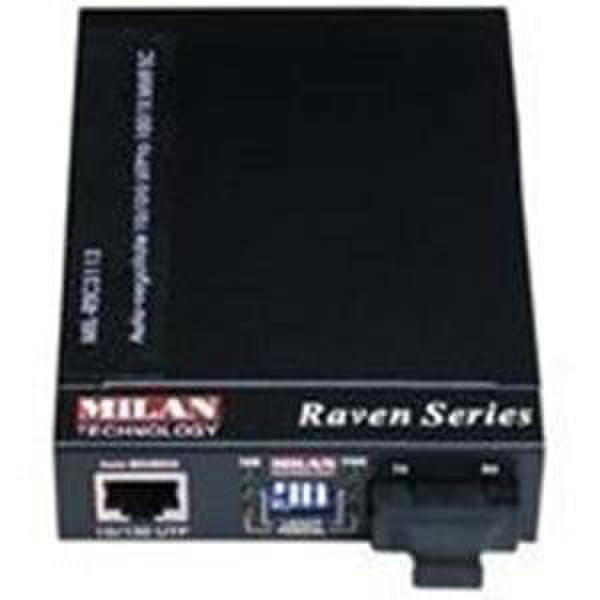 Transition Networks MIL-RC3112 100Мбит/с 1310нм Multi-mode Черный сетевой медиа конвертор