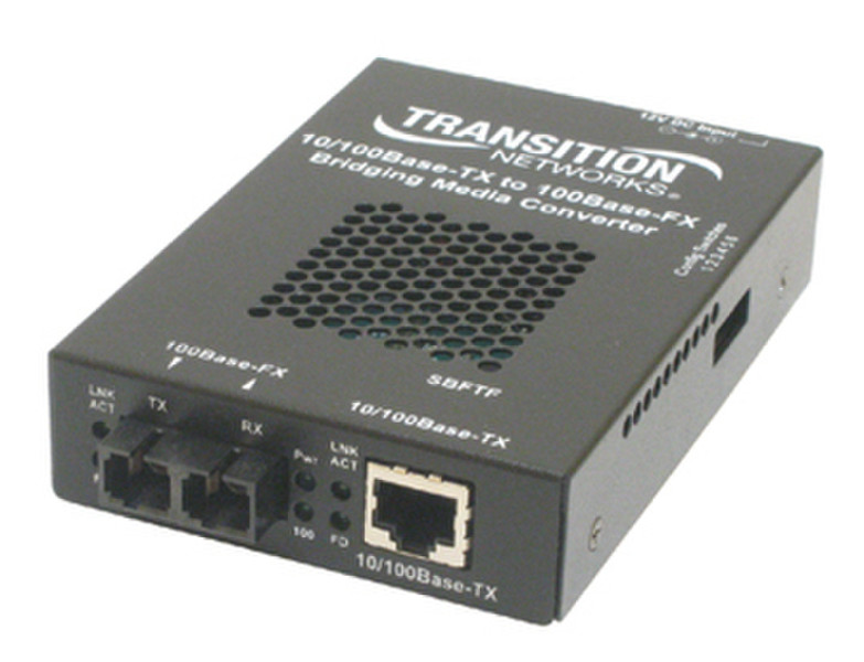 Transition Networks SBFTF1011-105 100Мбит/с 1300нм Multi-mode Черный сетевой медиа конвертор