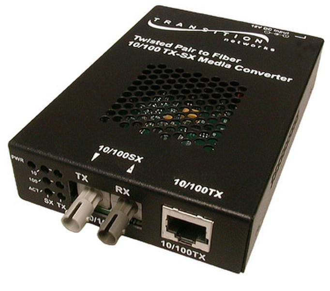 Transition Networks SSEFE1012-100 100Mbit/s 1310nm Single-mode Black network media converter