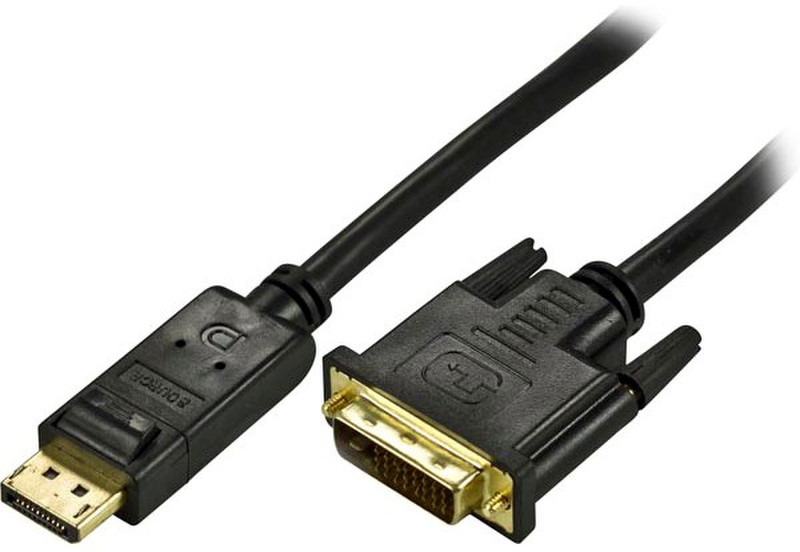 Deltaco DP-2020-K 2м DisplayPort DVI-D Черный адаптер для видео кабеля