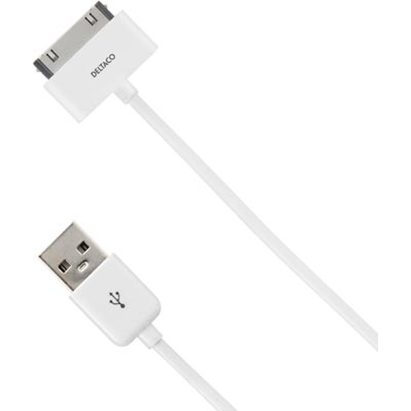Deltaco IPNE-502 1m USB A White mobile phone cable