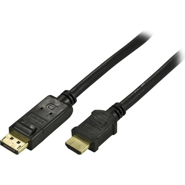 Deltaco DP-3020-K 2м DisplayPort HDMI Черный адаптер для видео кабеля