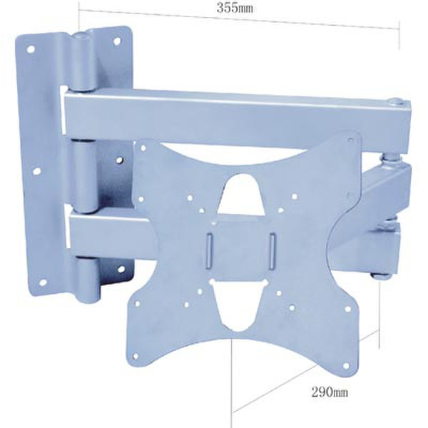 Deltaco ARM-404 Brushed steel flat panel wall mount