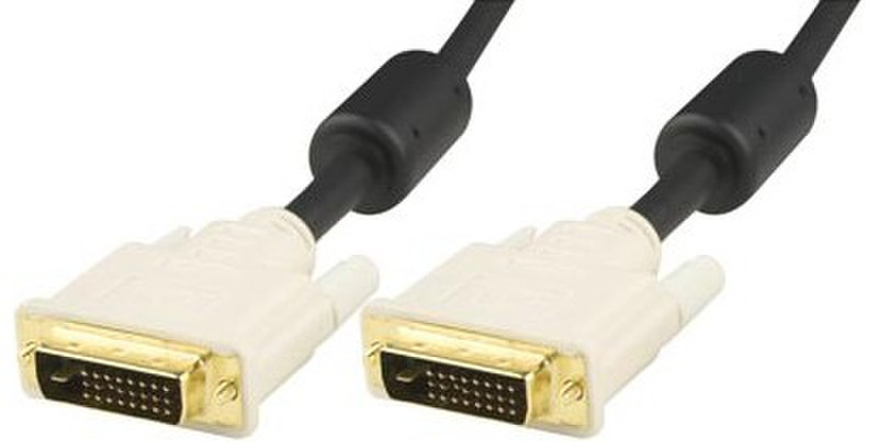 Deltaco DVI-600A-K 2m DVI-D DVI-D Black,White DVI cable