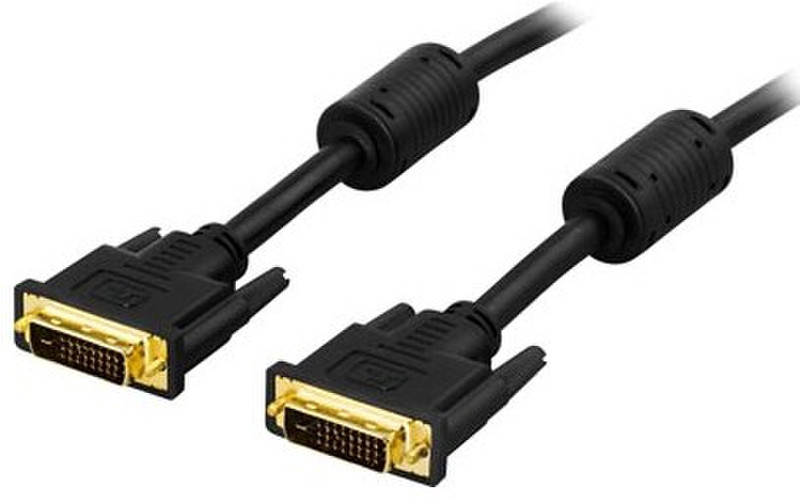 Deltaco DVI-600C 5m DVI-D DVI-D Black DVI cable