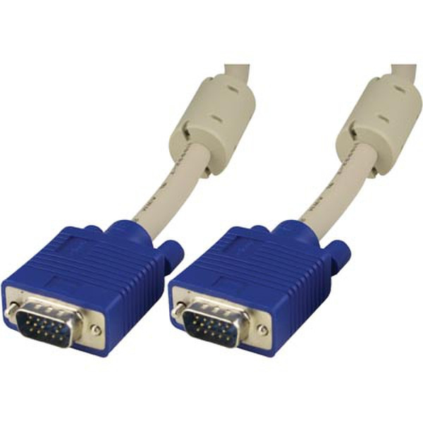 Deltaco RGB HD15 25m VGA (D-Sub) VGA (D-Sub) Blau, Grau VGA-Kabel