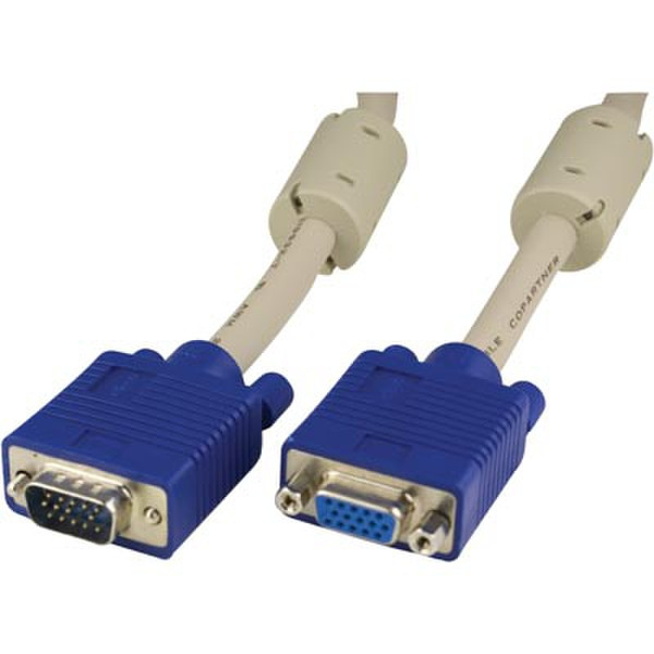 Deltaco RGB HD15 5m VGA (D-Sub) VGA (D-Sub) Blue,Grey VGA cable