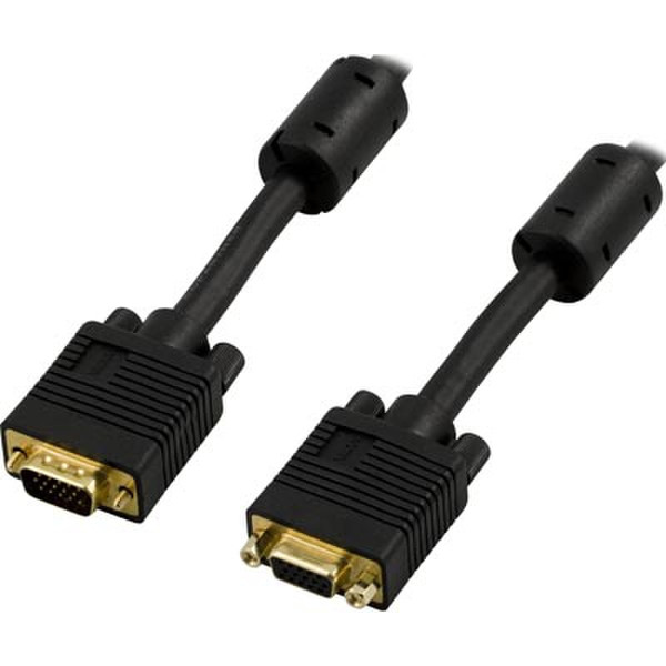 Deltaco RGB HD15 15m VGA (D-Sub) VGA (D-Sub) Black VGA cable