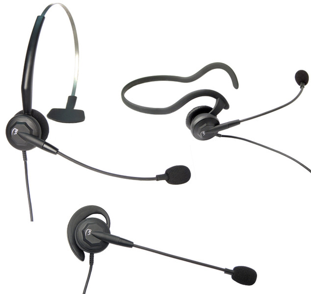 VXi Tria V Monophon Ohrbügel, Kopfband, Nackenband Schwarz Headset