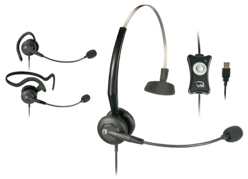 VXi TalkPro USB3 USB Monaural Ear-hook,Head-band,Neck-band Black headset