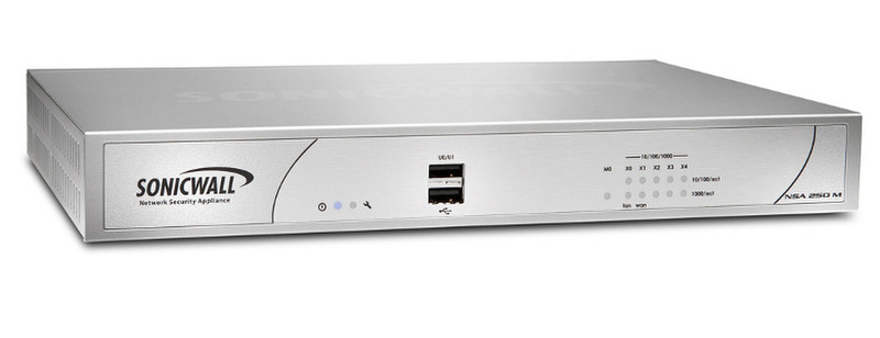 DELL SonicWALL NSA 250M + 1Yr Support 8x5 750Мбит/с аппаратный брандмауэр