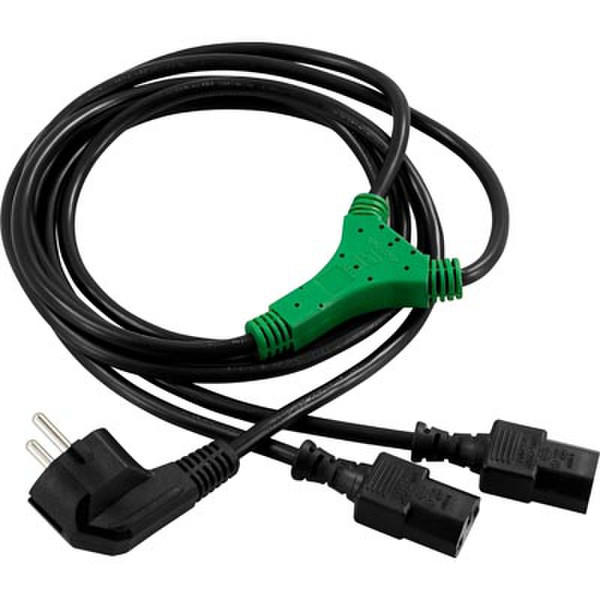 Deltaco DEL-109D 2m C13 coupler Black power cable