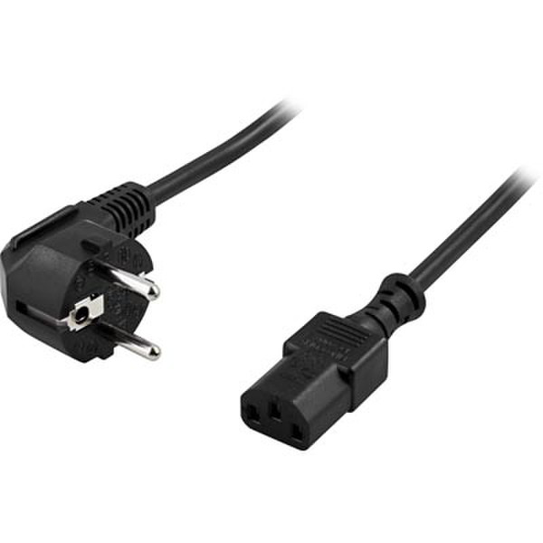 Deltaco DEL-109E 1m C13 coupler Black power cable