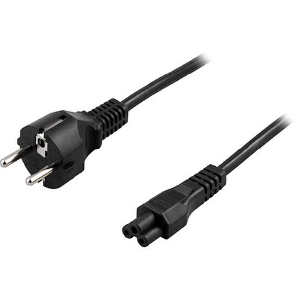 Deltaco DEL-109G 5m C5 coupler Black power cable