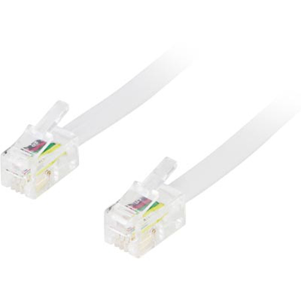 Deltaco DEL-154 2m White telephony cable