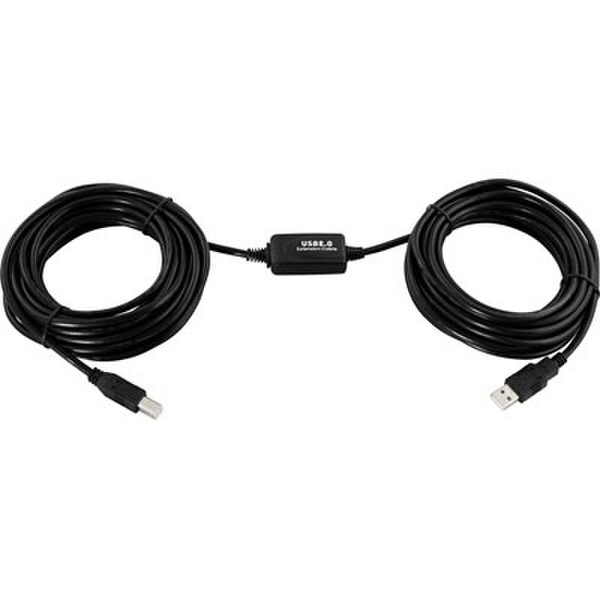 Deltaco USB-EX10MB 10м USB A USB B Черный кабель USB