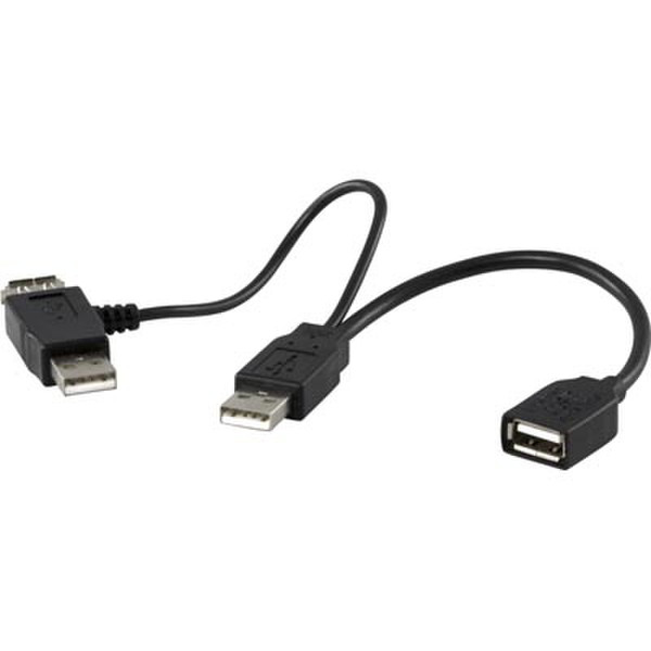 Deltaco USB-90 USB A USB A Черный кабель USB