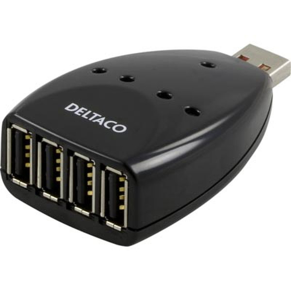 Deltaco USB Hub Mini 480Мбит/с Черный