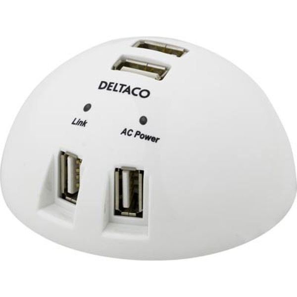 Deltaco USB Hub 480Мбит/с Белый