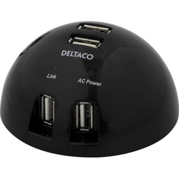 Deltaco USB Hub 480Mbit/s Schwarz