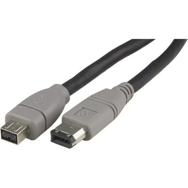 Deltaco FW-84-K 4.5m 9-p 6-p Black firewire cable